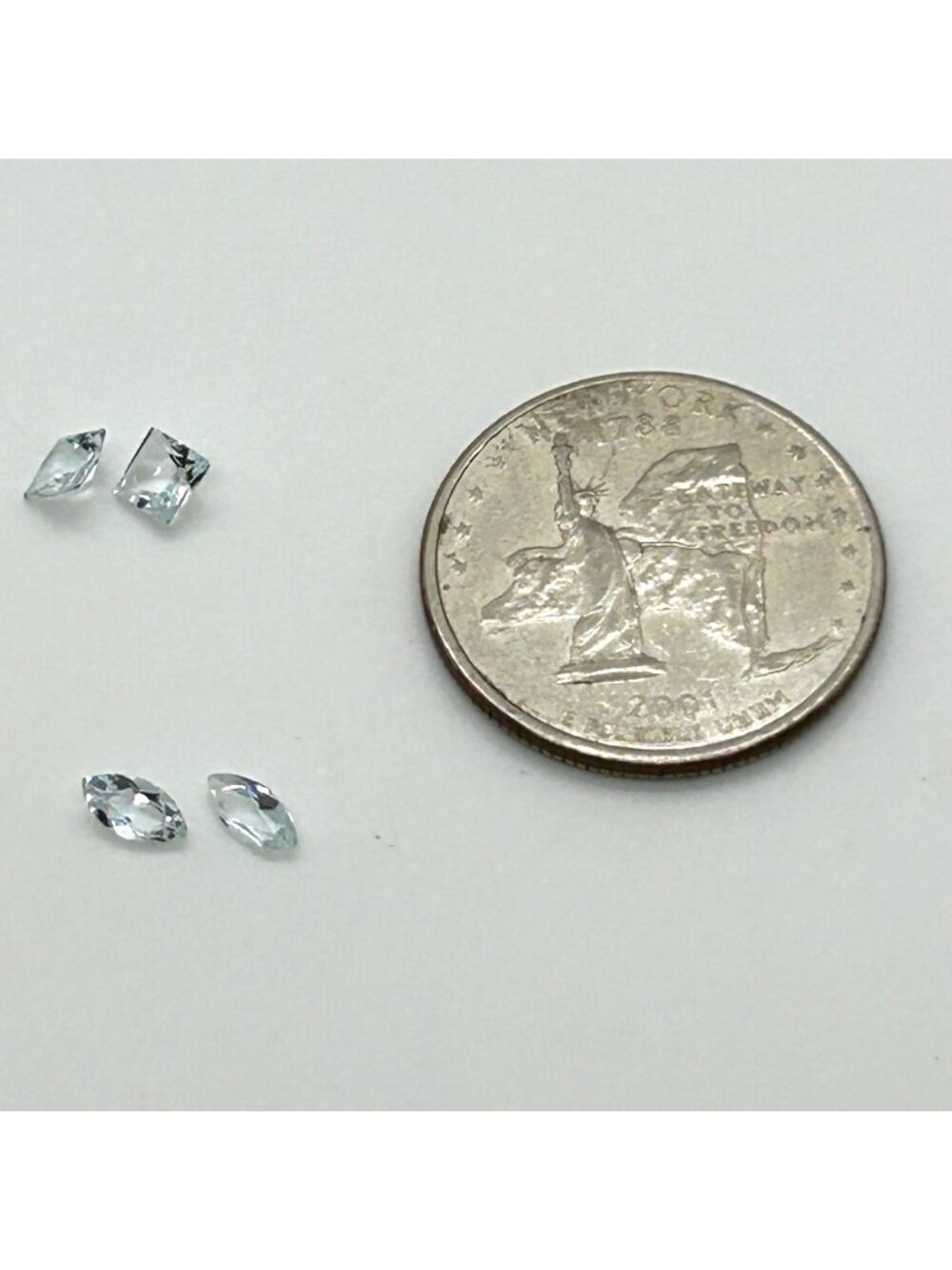 Natural Aquamarine Loose Gemstone Lot 2 Princess Square 2 Marquise Leaf Cut